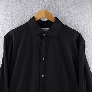Eton Slim Fit Black Dress Shirt Mens 17.5-44 Long Sleeve Stretch Performance